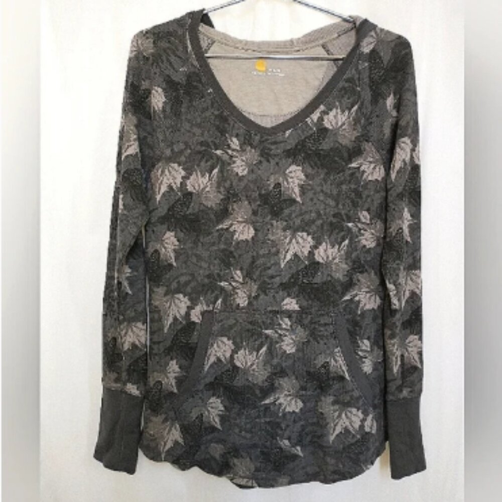 New w/o Tags Women's Carhartt Waffle Weave Thermal Meadowleaf Camo Print Hoodie